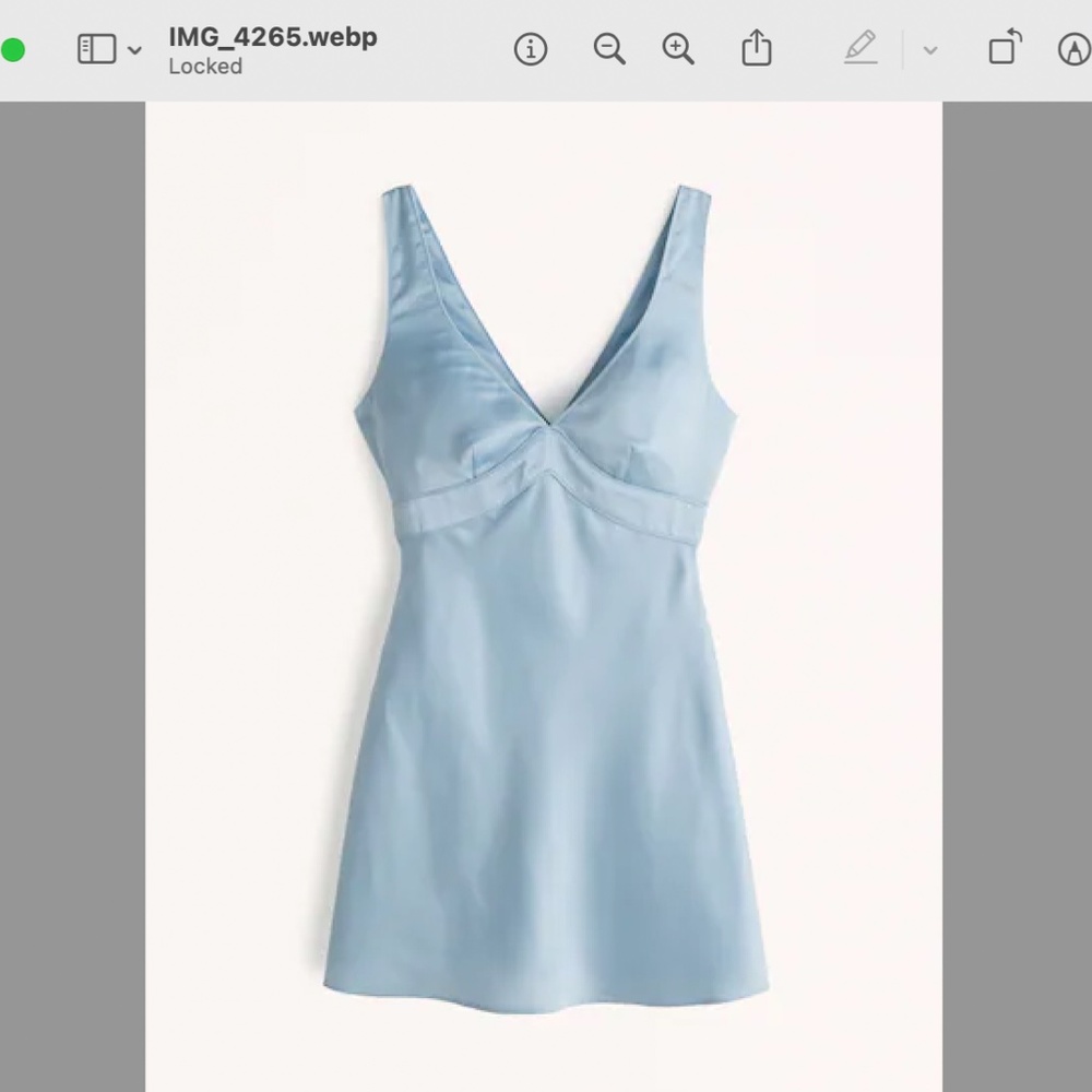 Blue Satin Mini Abercrombie Dress